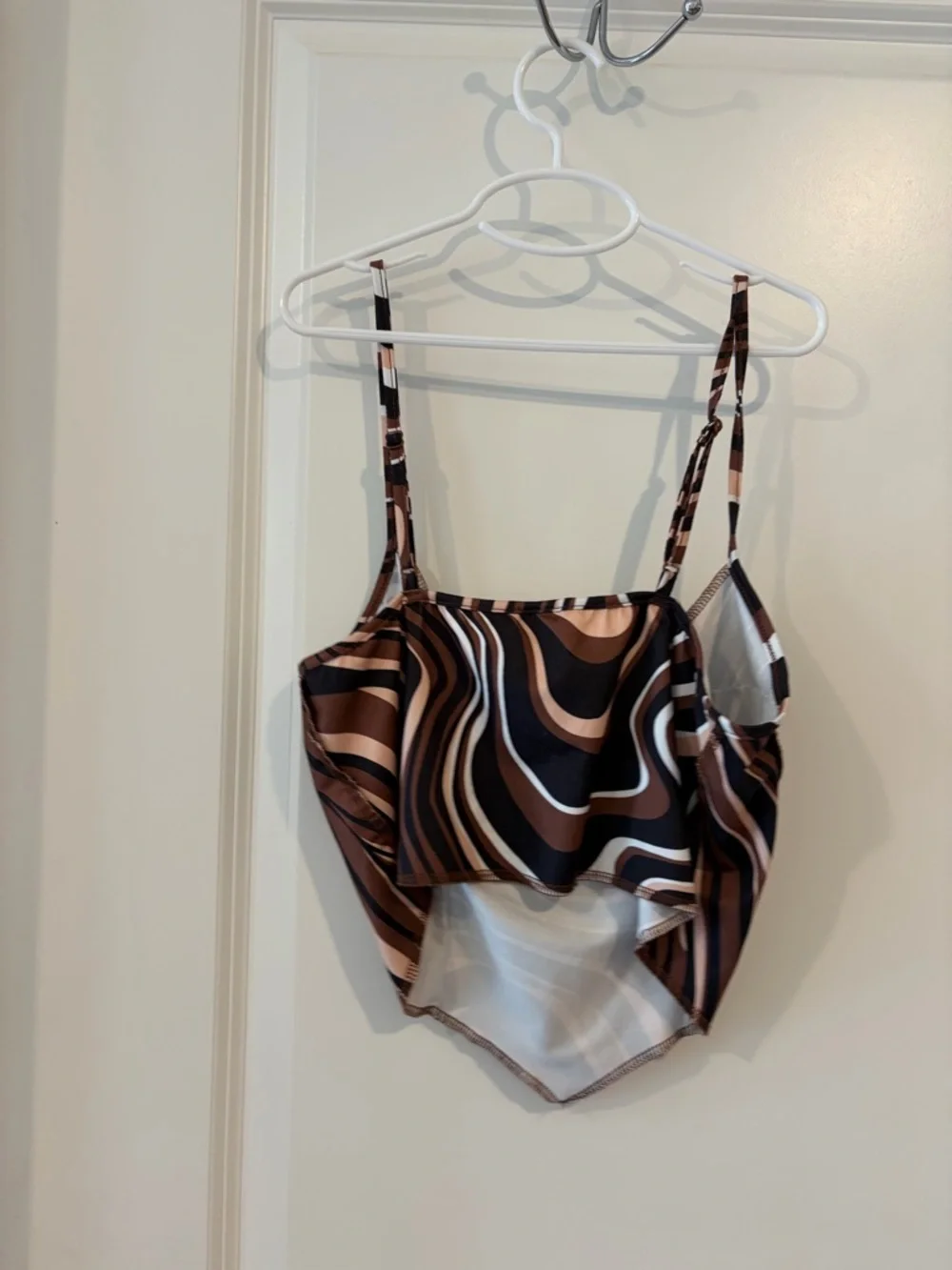 SHEIN Brown Swirl Print Corset Crop Top Size M – Y2K Aesthetic - Picture 3 of 3